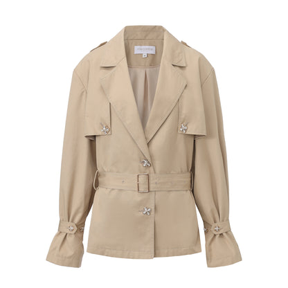 Light Coffee Long Trench Coat