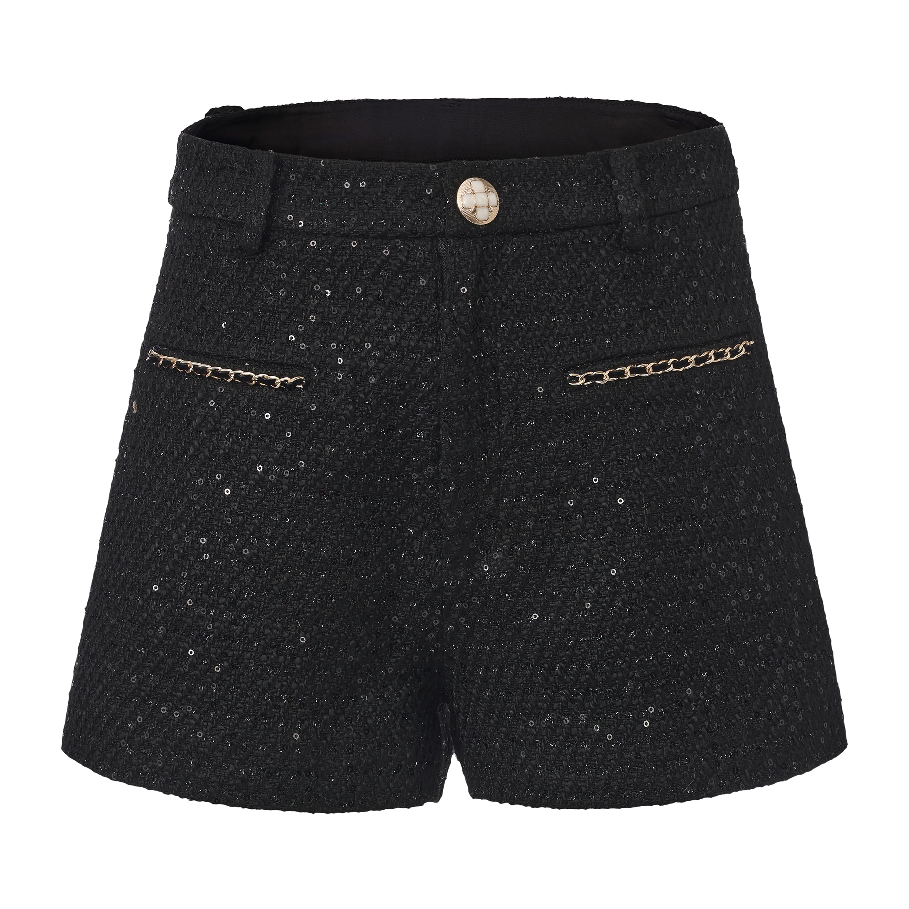 Black Tweed Shorts