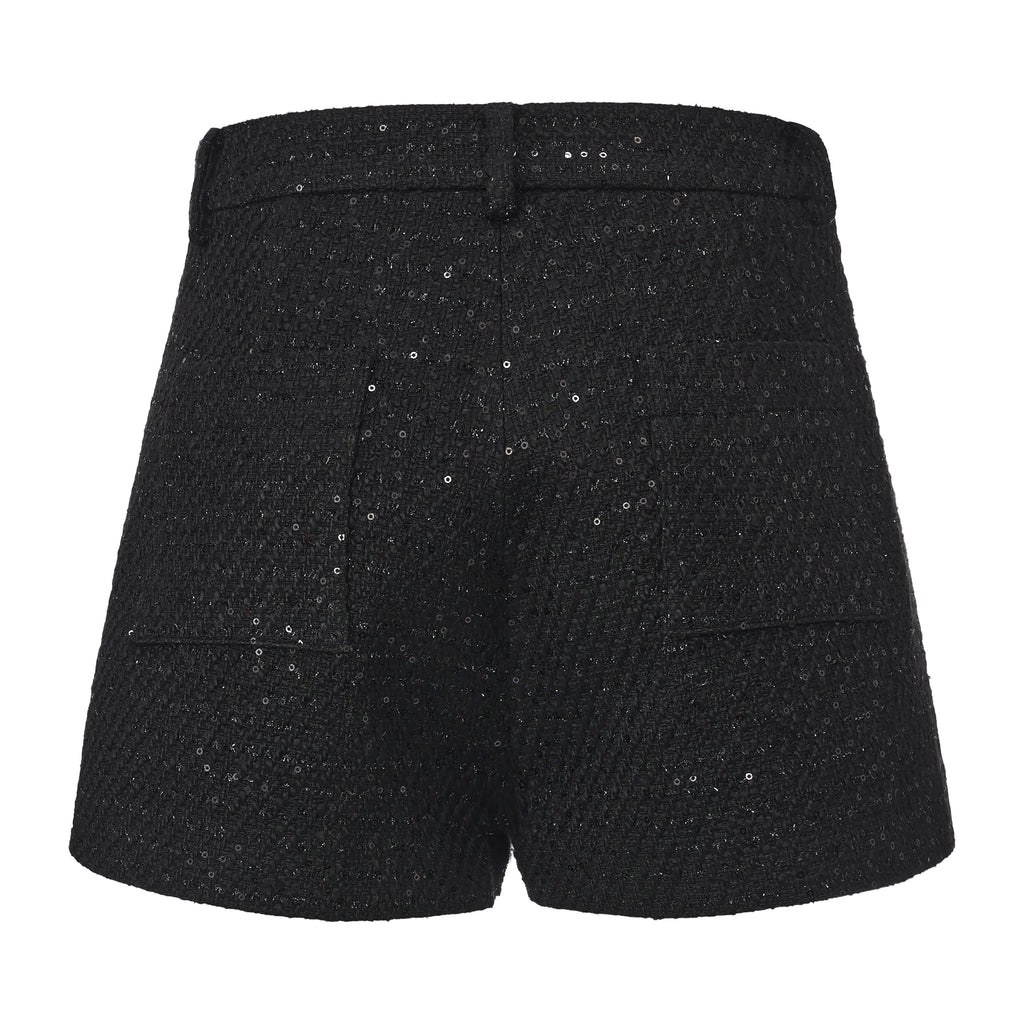 Black Tweed Shorts