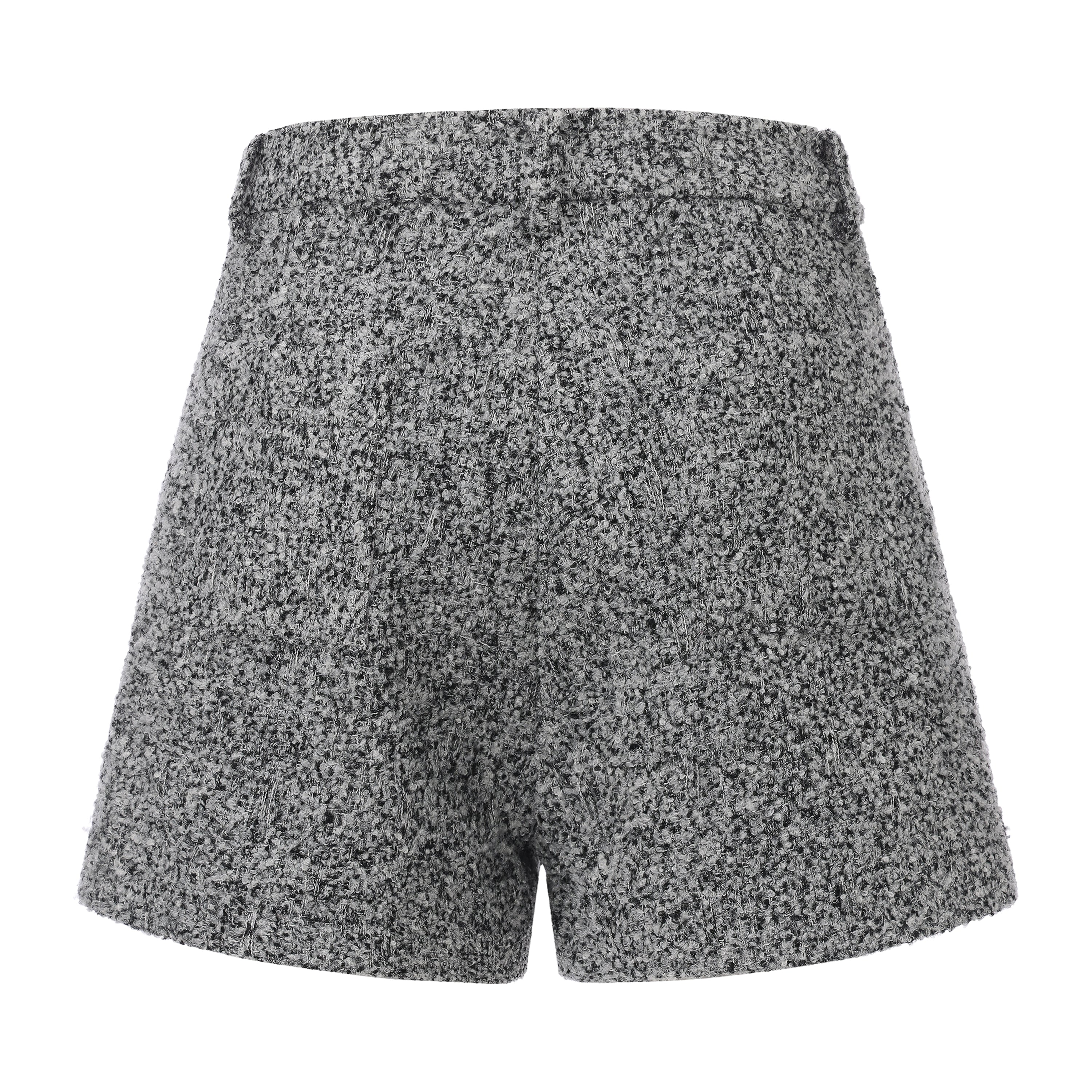 Gray Looped Woolen Shorts