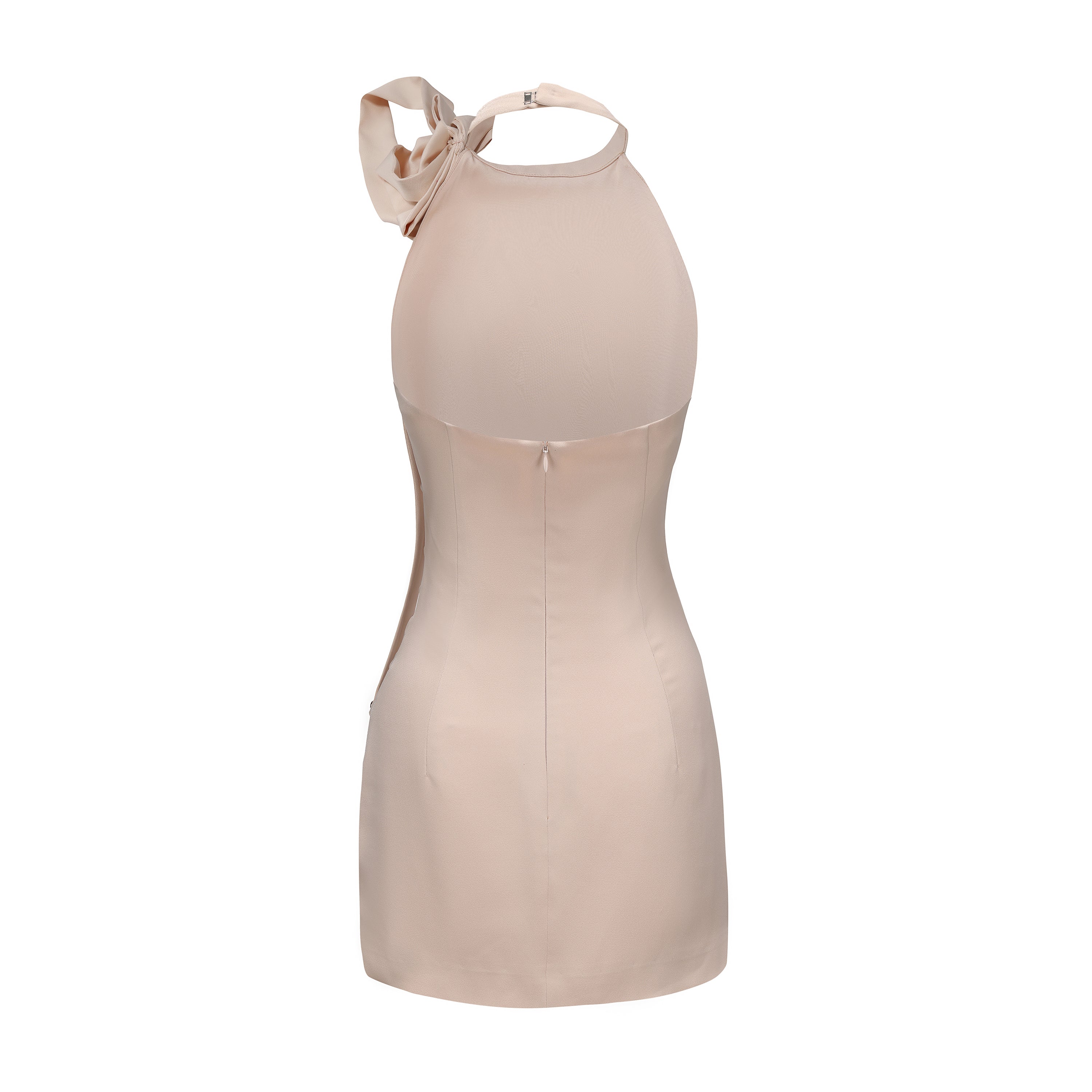 Pink Halter Ruched Dress