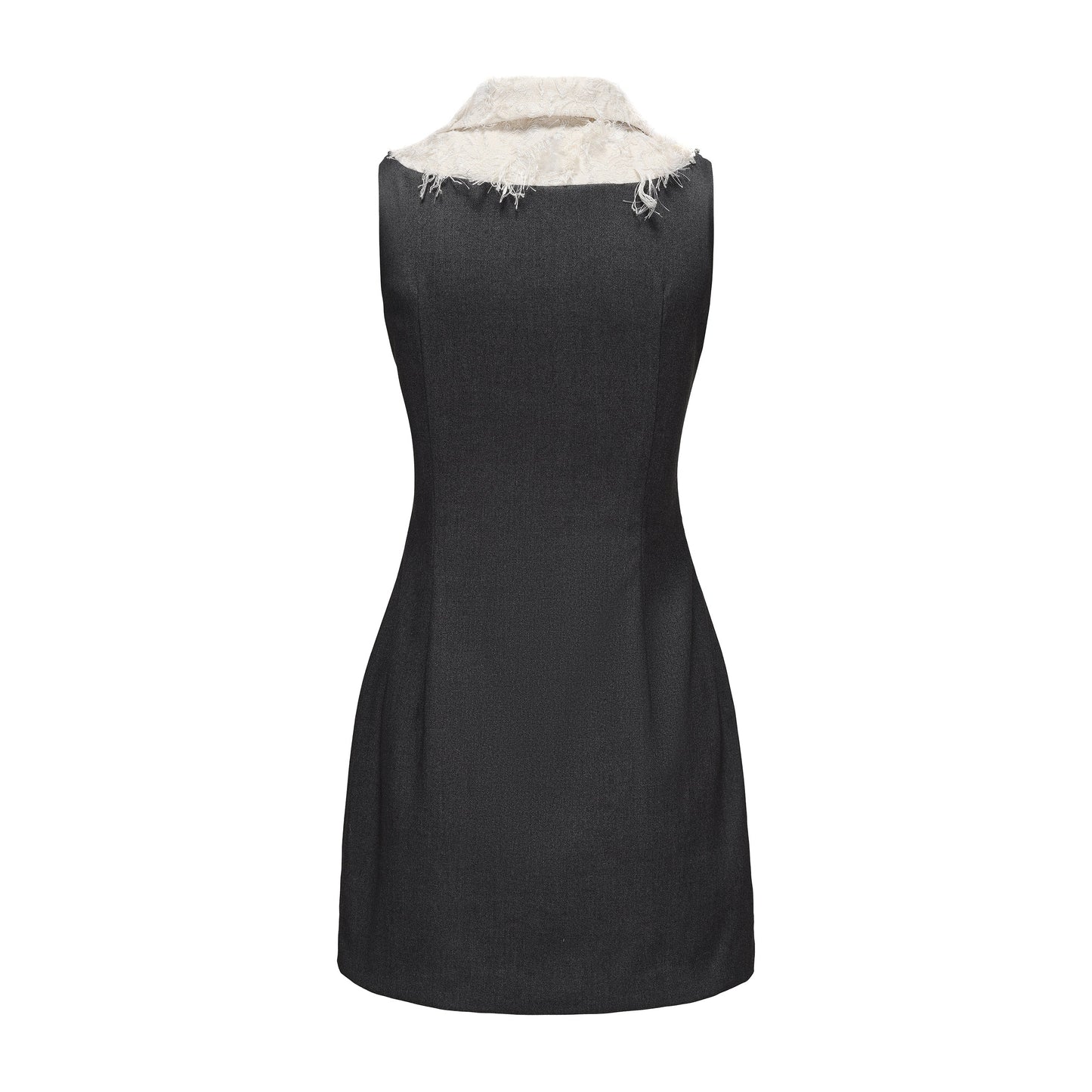 Gray Collar-Patchwork Dress