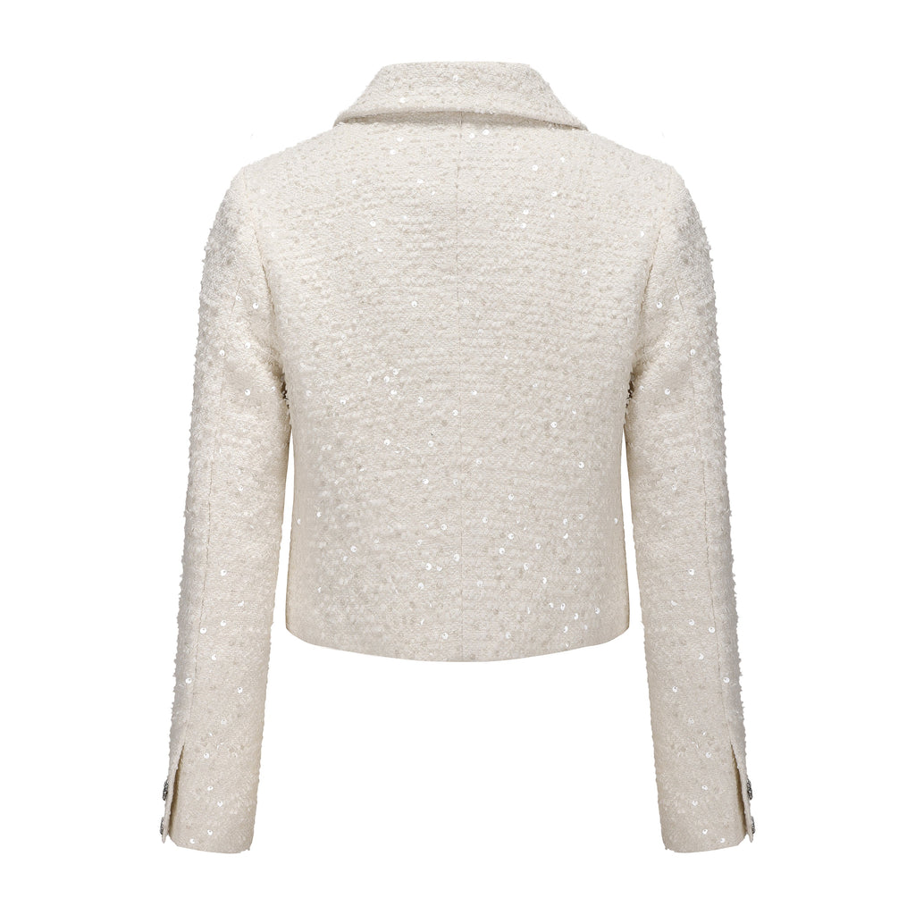 White Tweed Bow Jacket (Detachable Bow)