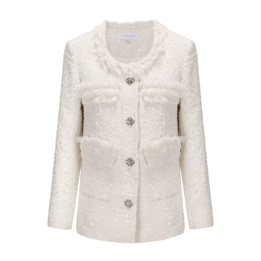 White Long Tweed Jacket