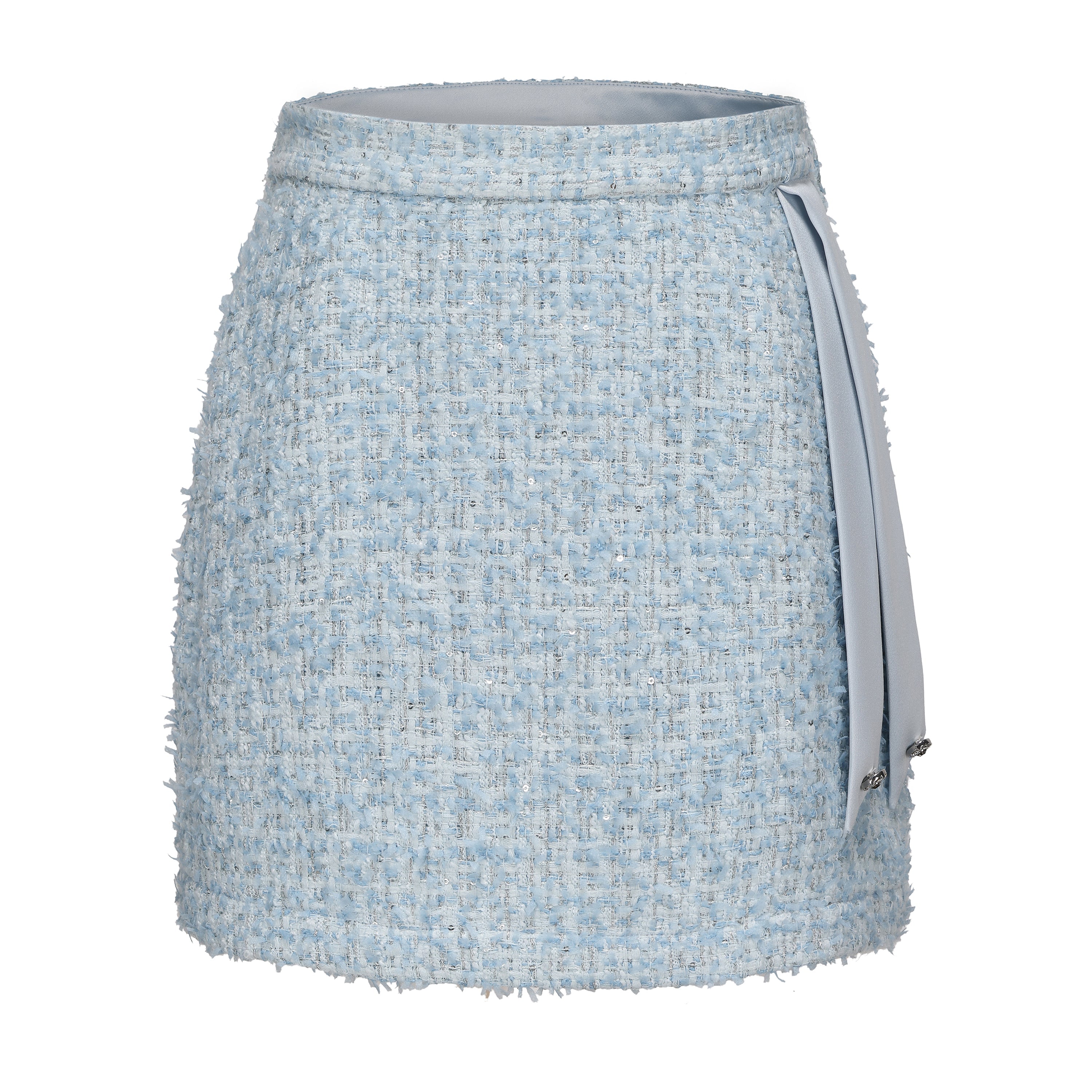 Blue Tweed Pencil Skirt
