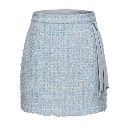 Blue Tweed Pencil Skirt