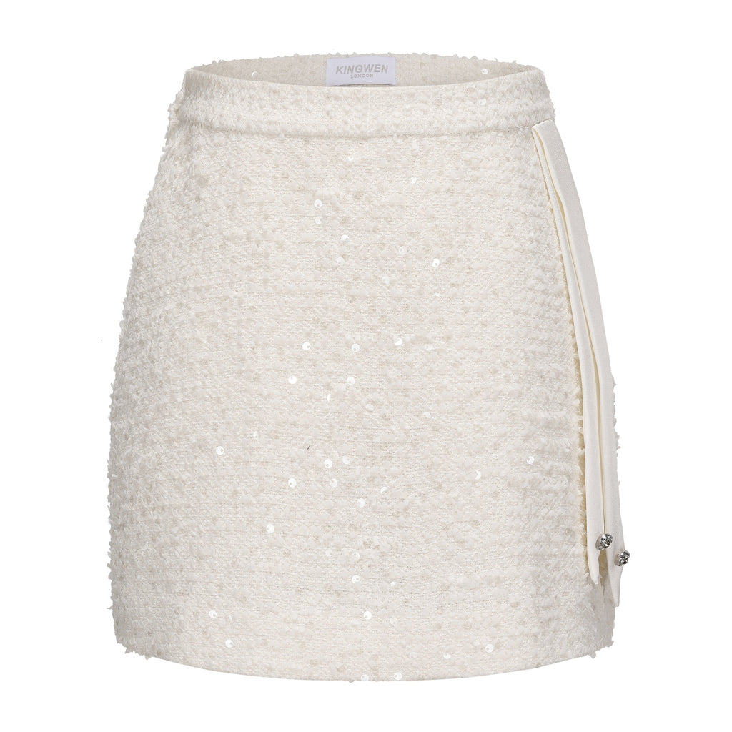 White Tweed Pencil Skirt