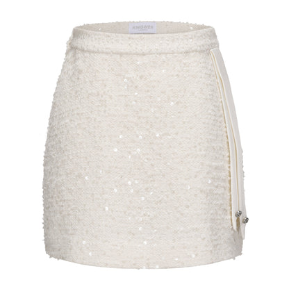 White Tweed Pencil Skirt