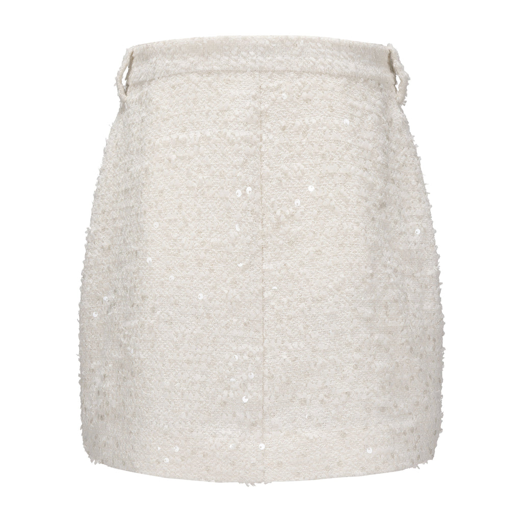 White Tweed Pencil Skirt