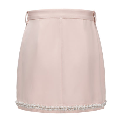 Pink Beaded Pencil Skirt