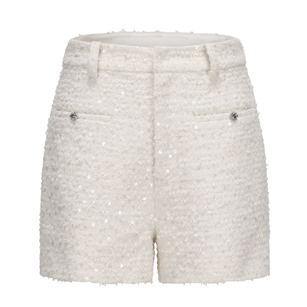 White Tweed Shorts