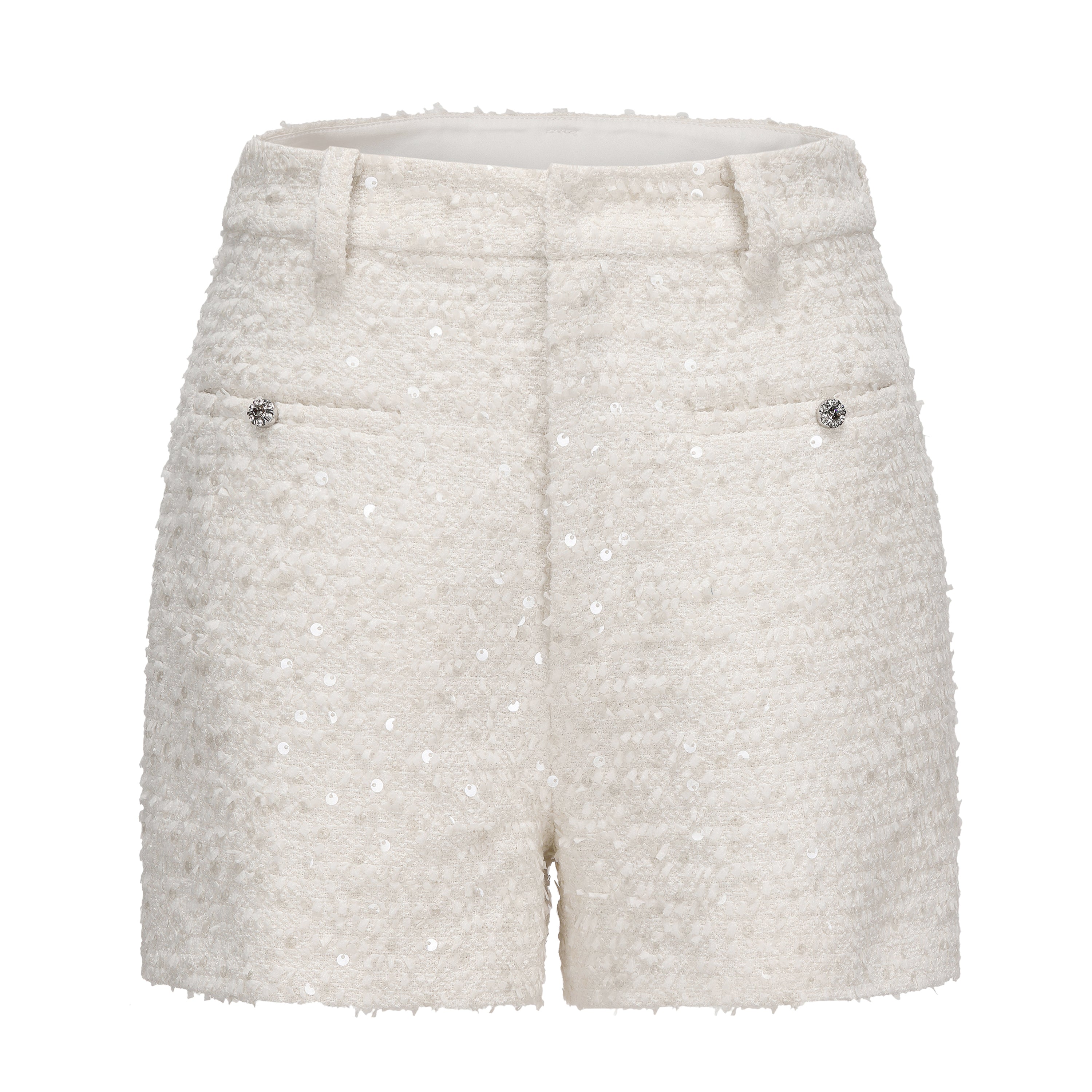 White Tweed Shorts