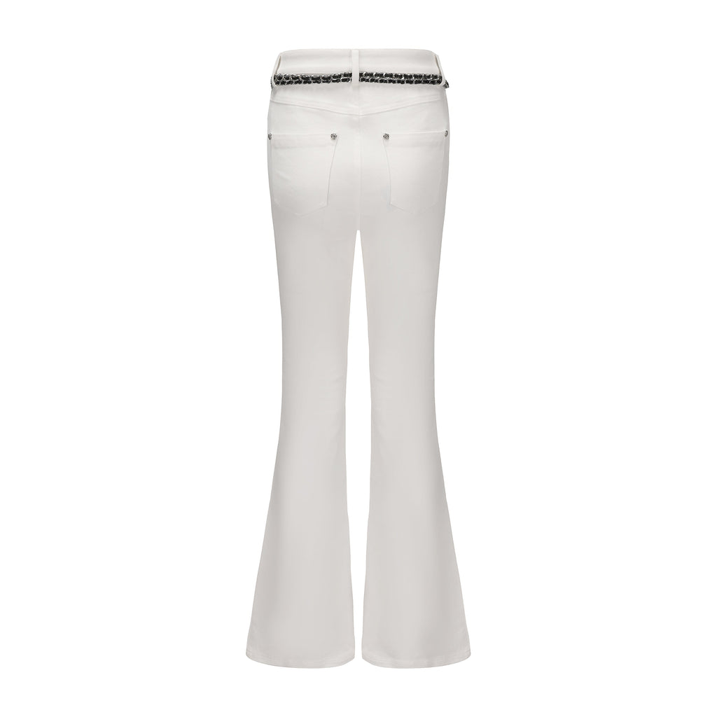 White Fitted Flare Jeans