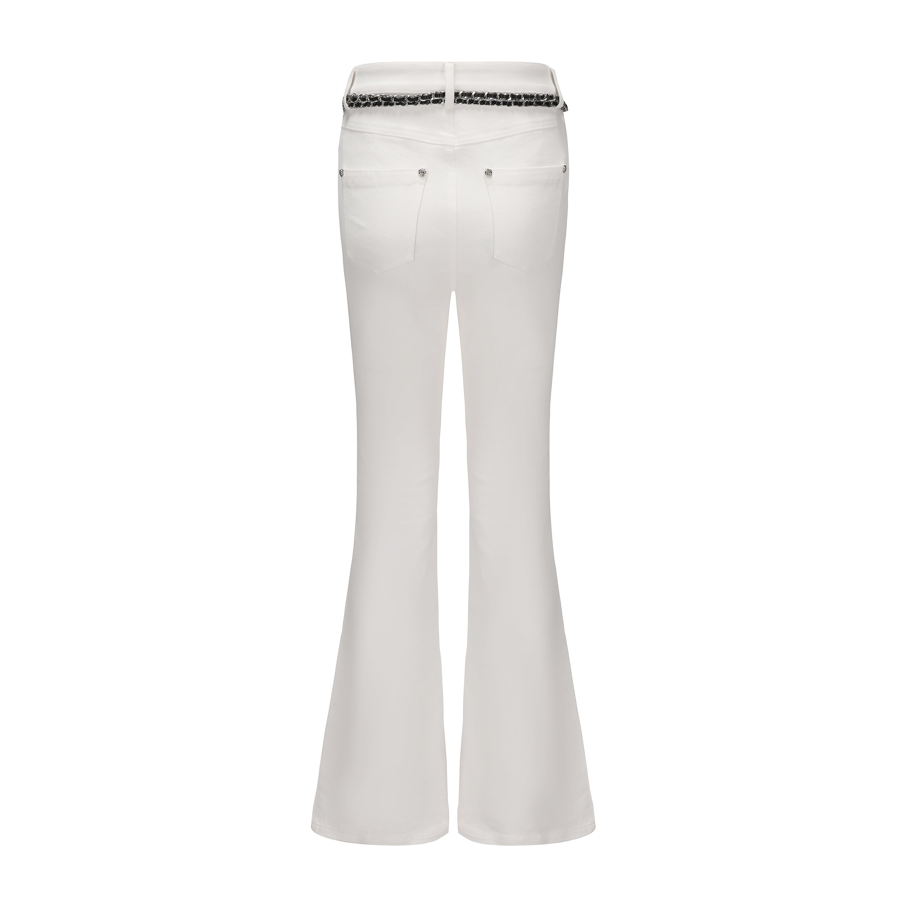 White Fitted Flare Jeans