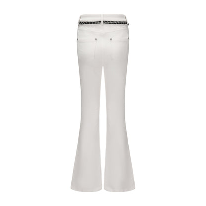 White Fitted Flare Jeans