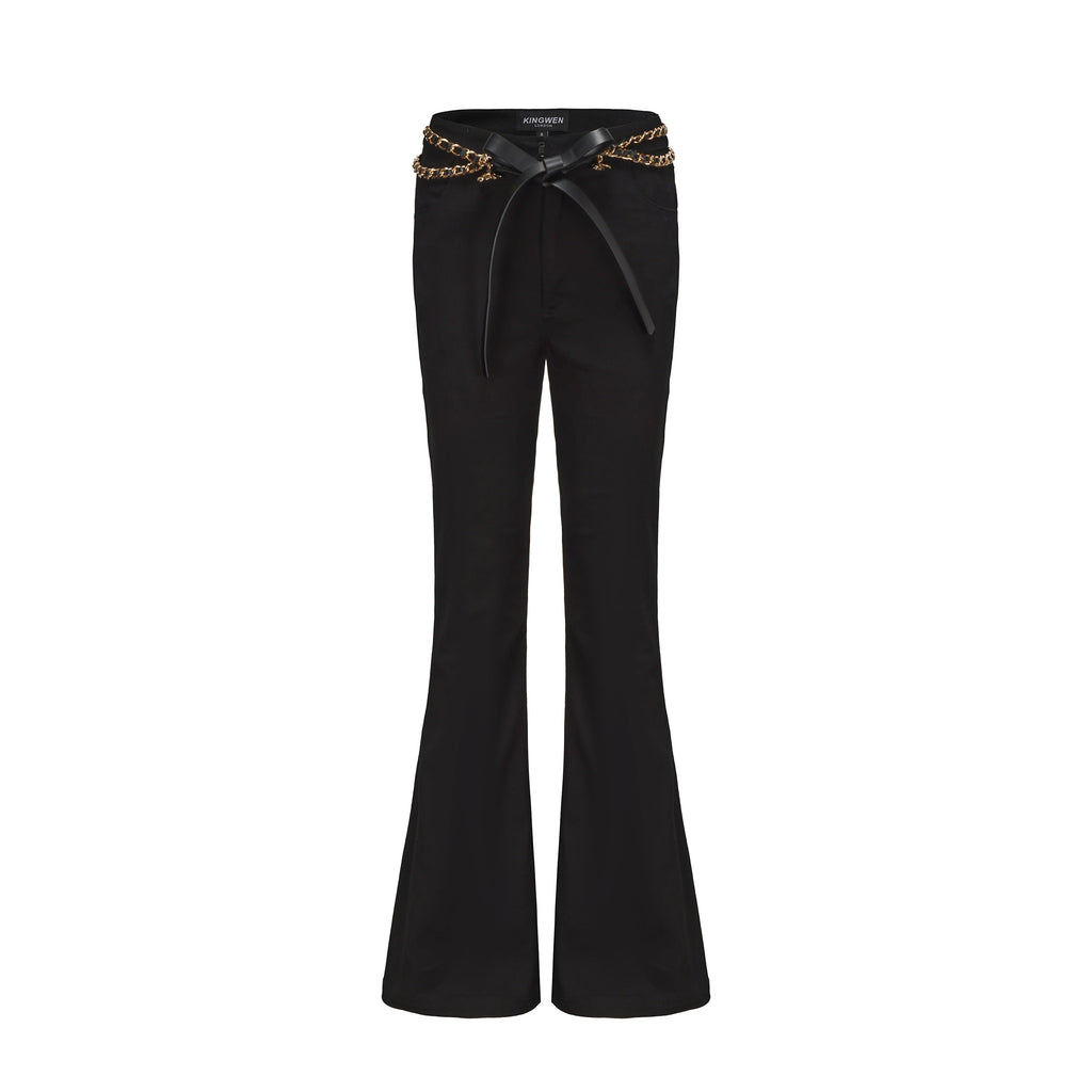 Black Fitted Flare Jeans