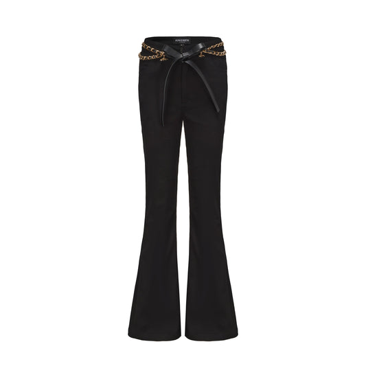 Black Fitted Flare Jeans