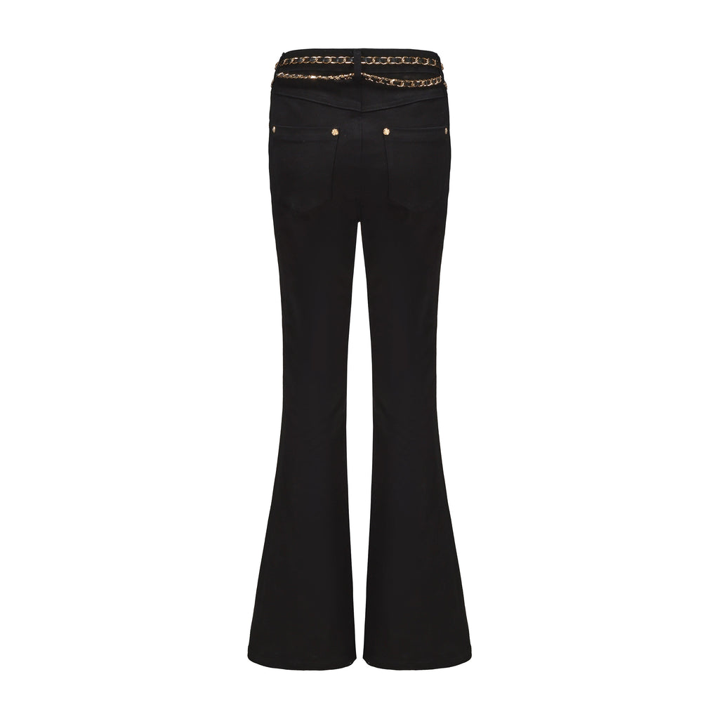 Black Fitted Flare Jeans