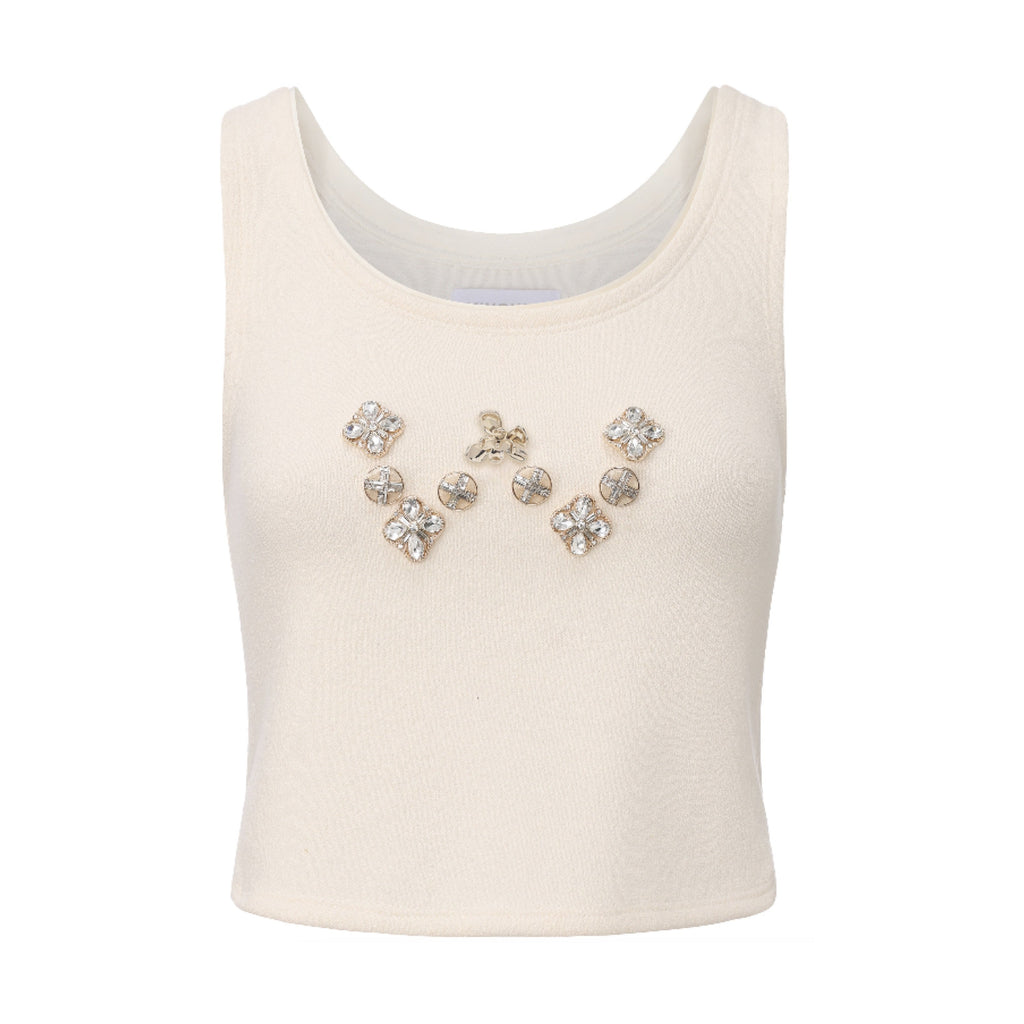 White knit halter top